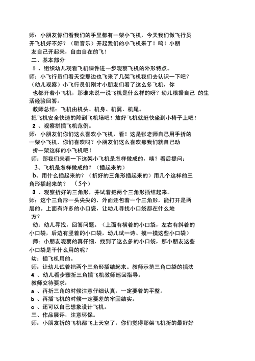 [纸飞机导入教案]艺术活动纸飞机教案