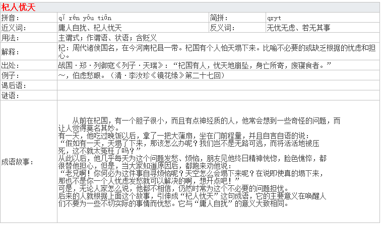 [翻译杞人忧天]翻译杞人忧天20字