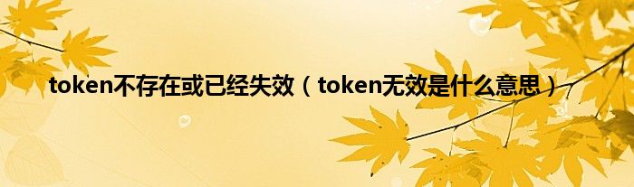 Token不存在-token串不存在怎么恢复出厂设置